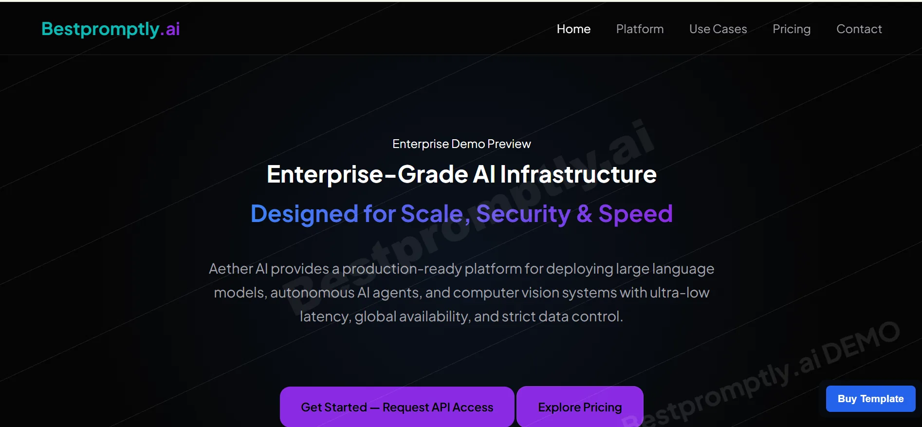 Aether Ai template preview image